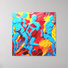 Quadro Abstrato em Canvas A Reconstrução Humana Afdruk