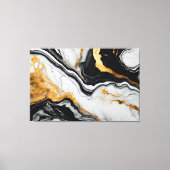Quadro abstrato Mármore preto, branco, dourado Canvas Afdruk (Voorkant)
