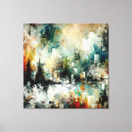 Quadro Abstrato várias cores Canvas Afdruk