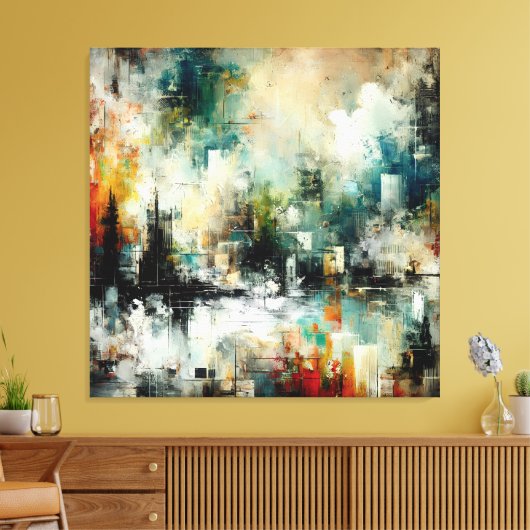 Quadro Abstrato várias cores Canvas Afdruk (Insitu (Woonkamer))
