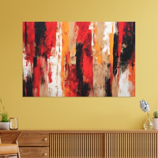 Quadro Abstrato Vermelho, preto etc... em Canvas (Insitu (Woonkamer))