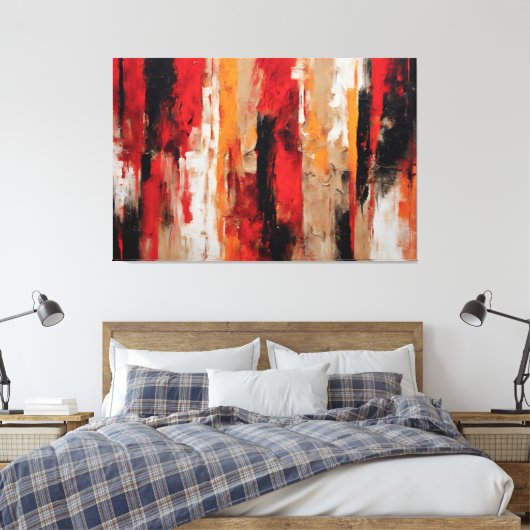 Quadro Abstrato Vermelho, preto etc... em Canvas (Insitu (Slaapkamer))