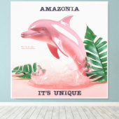 Quadro Amazônia - It's Unique - Boto Cor de Rosa Canvas Afdruk (Insitu (Houten vloer))