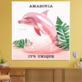 Quadro Amazônia - It's Unique - Boto Cor de Rosa Canvas Afdruk (Insitu (Woonkamer))