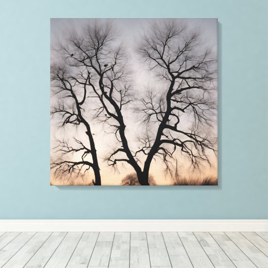 Quadro Árvore seca no deserto Canvas Afdruk (Insitu (Houten vloer))