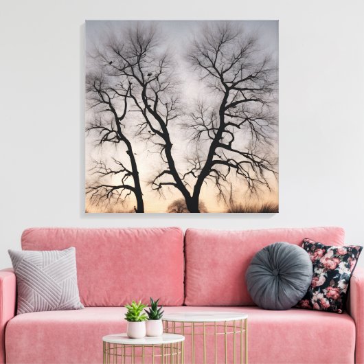Quadro Árvore seca no deserto Canvas Afdruk (Insitu (Woonkamer))