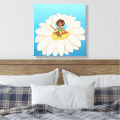 quadro com fada em cima de uma flor canvas afdruk (Insitu (Slaapkamer))