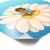 quadro com fada em cima de uma flor foto afdruk (Hoek)