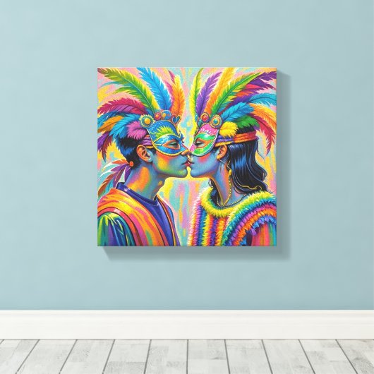 Quadro  de casal apaixonados  canvas afdruk (Insitu (Houten vloer))