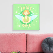 Quadro de fada com escrito "Fairy Girl" Canvas Afdruk (Insitu (Woonkamer))