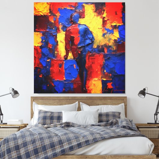 Quadro Decorativo Abstrato Expressionista Canvas 2 Afdruk (Insitu (Slaapkamer))