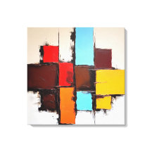 Quadro Decorativo em Canvas Abstração Quadriculada