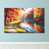 Quadro Decorativo Floresta de Outono Canvas Afdruk (Insitu (Houten vloer))