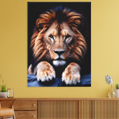 Quadro Decorativo Rosto de Leão Canvas Afdruk (Insitu (Woonkamer))
