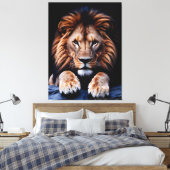Quadro Decorativo Rosto de Leão Canvas Afdruk (Insitu (Slaapkamer))