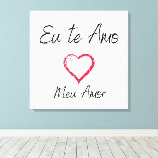 Quadro eu te amo impressão em canvas (Insitu (Houten vloer))