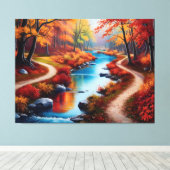 Quadro floresta de outono canvas afdruk (Insitu (Houten vloer))