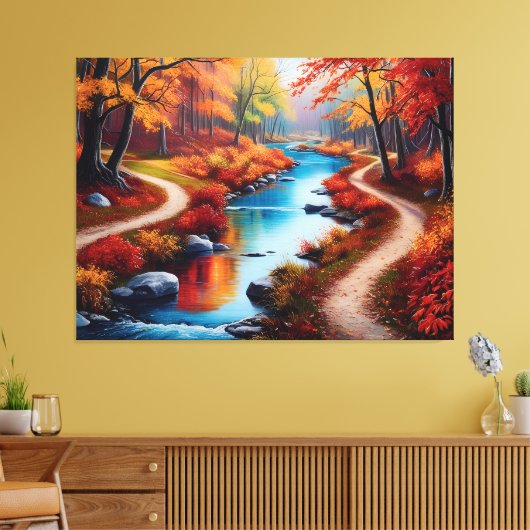 Quadro floresta de outono canvas afdruk (Insitu (Woonkamer))