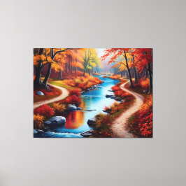 Quadro floresta de outono canvas afdruk