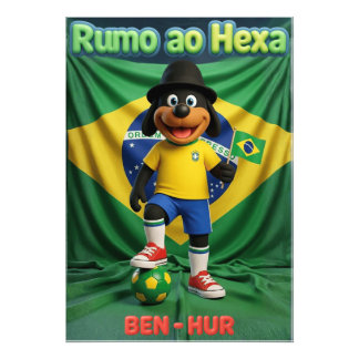 Quadro Infantil Ben-Hur Torcedor Rumo ao Hexa 2026 Foto Afdruk