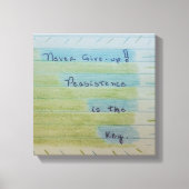 Quadro Never give-up Canvas Afdruk (Voorkant)