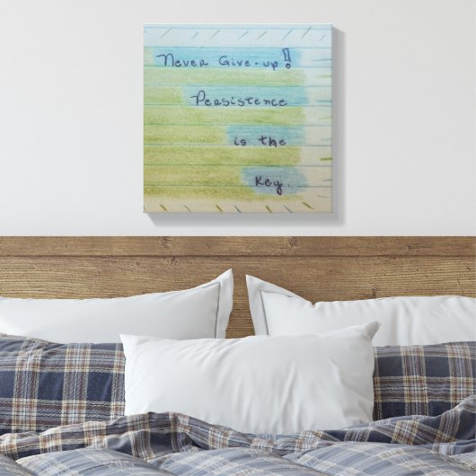 Quadro Never give-up Canvas Afdruk (Insitu (Slaapkamer))