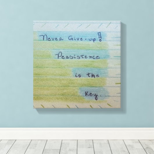 Quadro Never give-up Canvas Afdruk (Insitu (Houten vloer))