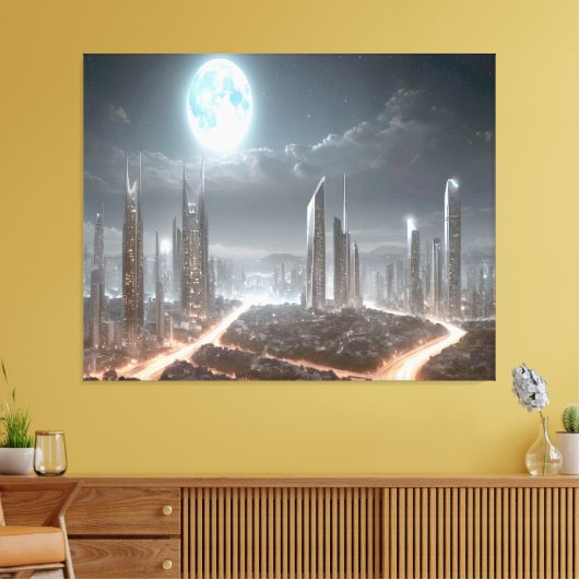 Quadro para paredes "paisagem urbana futurista" canvas afdruk (Insitu (Woonkamer))