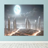 Quadro para paredes "paisagem urbana futurista" canvas afdruk (Insitu (Houten vloer))