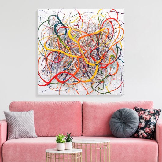 Quadro Pintura Abstrata em Canva Sinfonia Abstrata Canvas Afdruk (Insitu (Woonkamer))