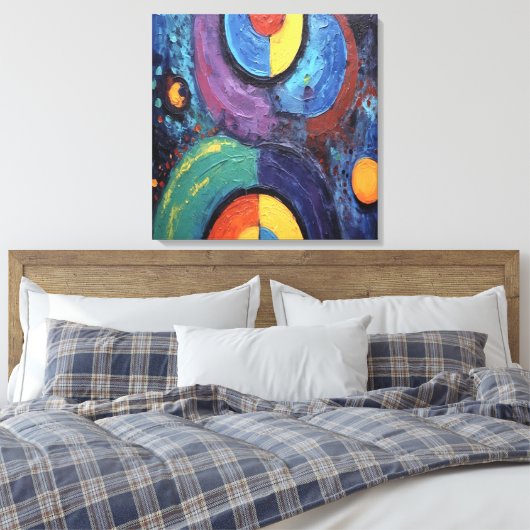 Quadro Pintura Abstrata em Canvas Dança de Cores (Insitu (Slaapkamer))