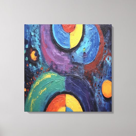Quadro Pintura Abstrata em Canvas Dança de Cores Afdruk (Voorkant)
