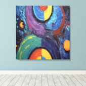 Quadro Pintura Abstrata em Canvas Dança de Cores Afdruk (Insitu (Houten vloer))