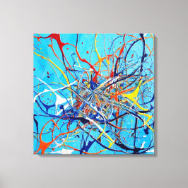 Quadro Pintura Abstrata em Canvas Fluidez Cósmica Afdruk