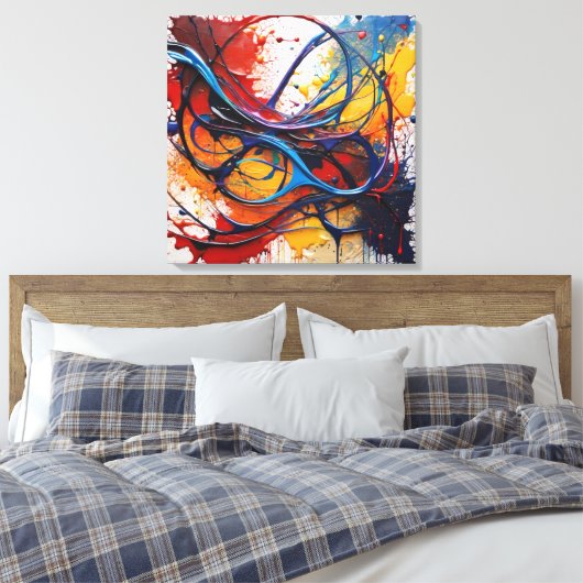 Quadro Pintura Abstrata em Canvas Harmonia Cósmica (Insitu (Slaapkamer))