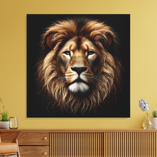 Quadro Rosto de Leão Canvas Afdruk (Insitu (Woonkamer))