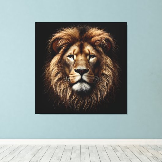 Quadro Rosto de Leão Canvas Afdruk (Insitu (Houten vloer))