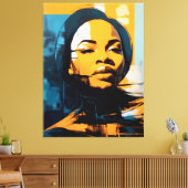 Quadro Rosto de mulher Abstrato Canvas Afdruk (Insitu (Woonkamer))