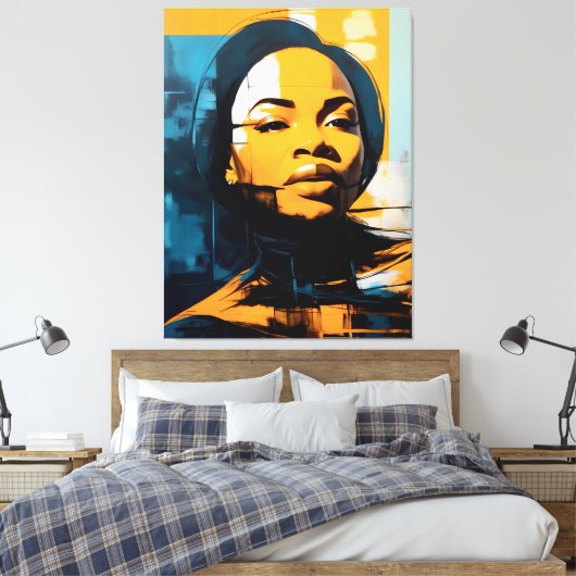 Quadro Rosto de mulher Abstrato Canvas Afdruk (Insitu (Slaapkamer))