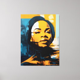 Quadro Rosto de mulher Abstrato Canvas Afdruk