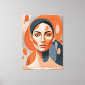 Quadro Rosto de Mulher Séria Canvas Afdruk (Voorkant)