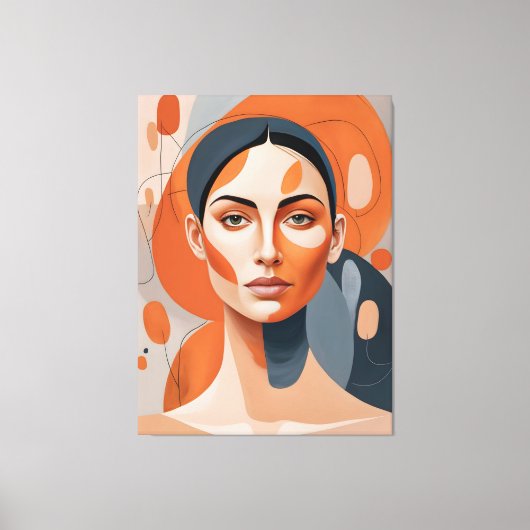 Quadro Rosto de Mulher Séria Canvas Afdruk (Voorkant)