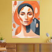 Quadro Rosto de Mulher Séria Canvas Afdruk (Insitu (Woonkamer))