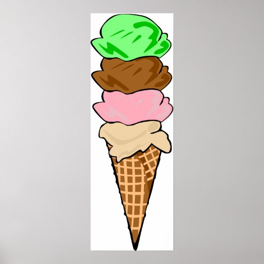 Quadruple Ice Cream Cone Poster (Voorkant)