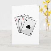 Quadruplet Azen Poker kaarten bij Poker (Gele Bloem)