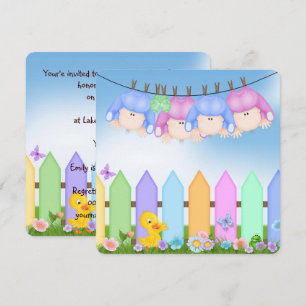 Quadruplet Baby shower Kaart