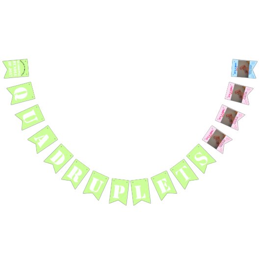 Quadruplet Girl's Boy Bunting Banner (Alle)