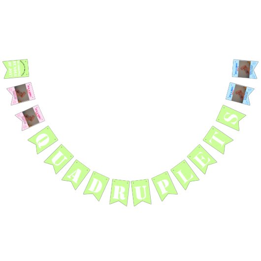 Quadruplet Girl's Boy's Bunting Banner (Alle)
