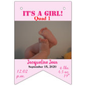 Quadruplet Girl's Boy's Bunting Banner (Tweede vlag)