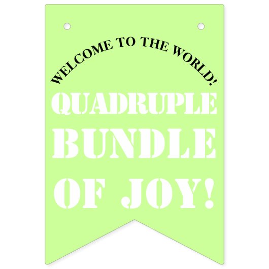 Quadruplet Girl's Roze Groene Banner (Eerste vlag)